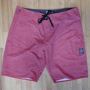 Volcom Mens Red Swim Trunks Bathing Suit Size 36
